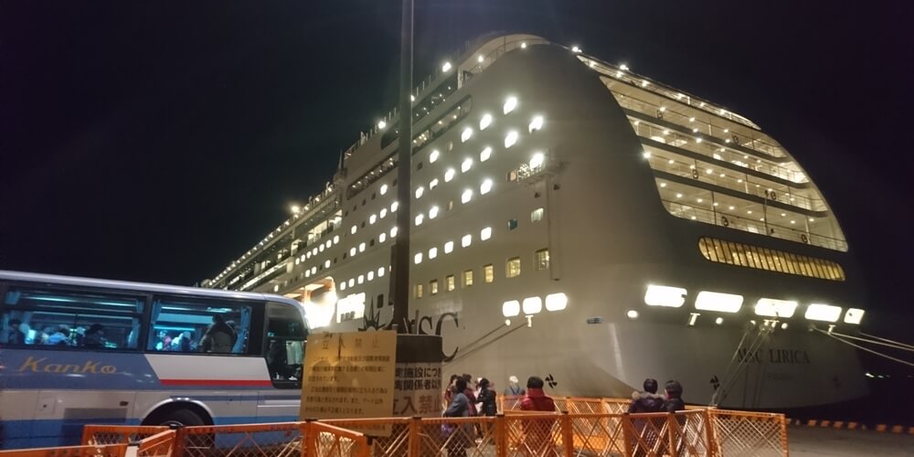鹿児島に寄港した豪華客船（クルーズ客船） MSC LIRICA